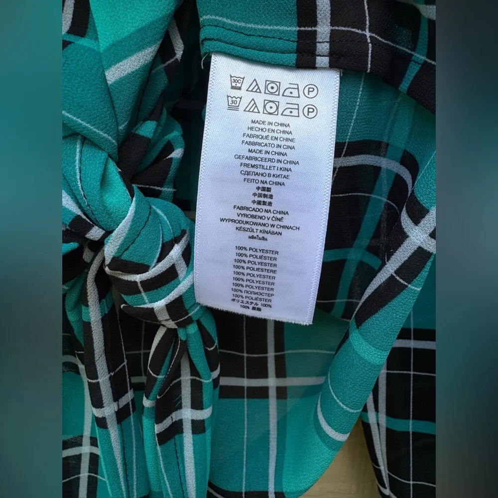 MICHAEL Kors Plaid Button-down Blouse with Front Knot - Picture 6 of 9